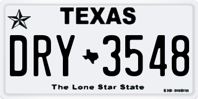 TX license plate DRY3548