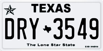 TX license plate DRY3549