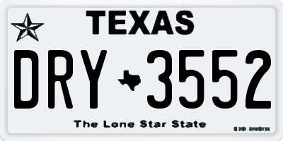 TX license plate DRY3552