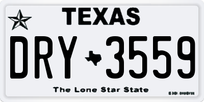 TX license plate DRY3559