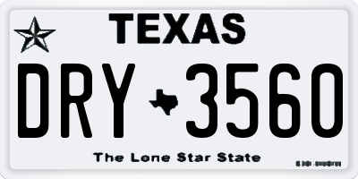 TX license plate DRY3560