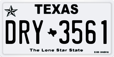TX license plate DRY3561