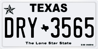 TX license plate DRY3565