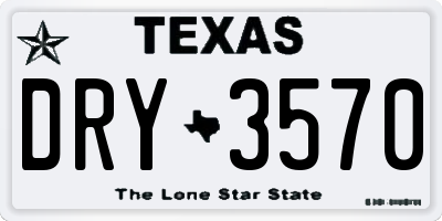 TX license plate DRY3570