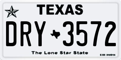 TX license plate DRY3572