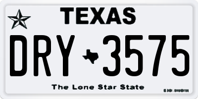 TX license plate DRY3575