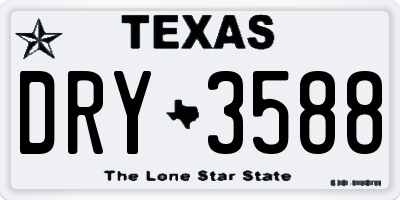 TX license plate DRY3588