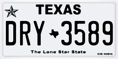 TX license plate DRY3589