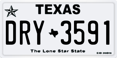 TX license plate DRY3591