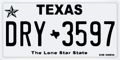 TX license plate DRY3597