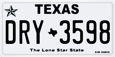 TX license plate DRY3598