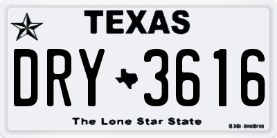 TX license plate DRY3616
