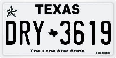 TX license plate DRY3619