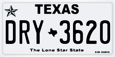 TX license plate DRY3620