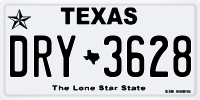 TX license plate DRY3628