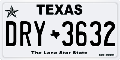TX license plate DRY3632