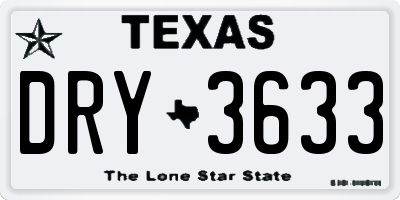TX license plate DRY3633