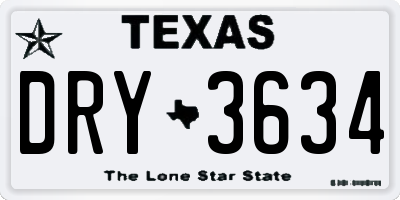 TX license plate DRY3634