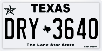 TX license plate DRY3640