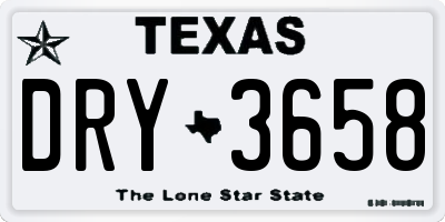TX license plate DRY3658