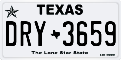 TX license plate DRY3659