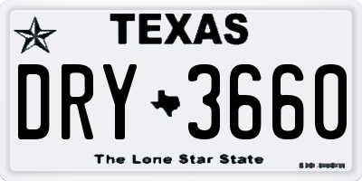 TX license plate DRY3660