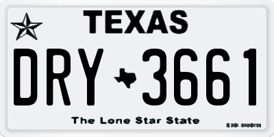 TX license plate DRY3661