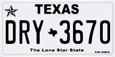 TX license plate DRY3670