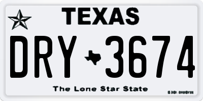 TX license plate DRY3674