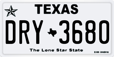 TX license plate DRY3680