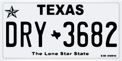 TX license plate DRY3682