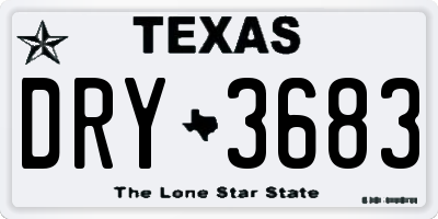 TX license plate DRY3683