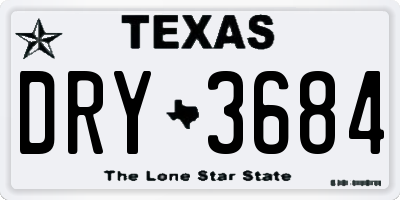 TX license plate DRY3684