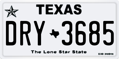 TX license plate DRY3685
