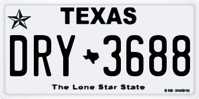 TX license plate DRY3688