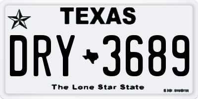 TX license plate DRY3689
