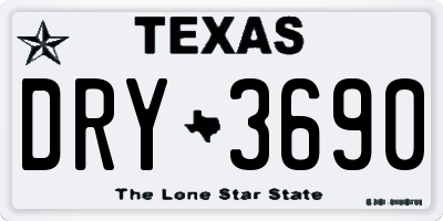 TX license plate DRY3690