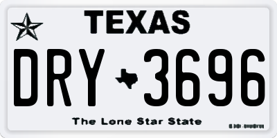 TX license plate DRY3696