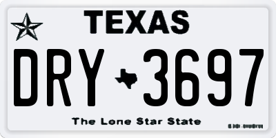 TX license plate DRY3697