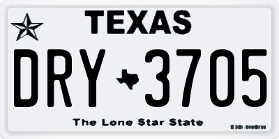 TX license plate DRY3705
