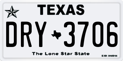 TX license plate DRY3706