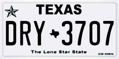 TX license plate DRY3707