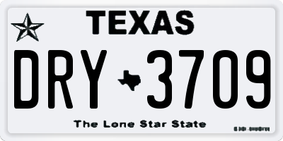 TX license plate DRY3709