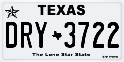 TX license plate DRY3722