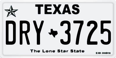 TX license plate DRY3725