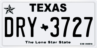 TX license plate DRY3727