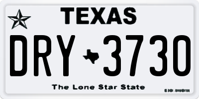 TX license plate DRY3730