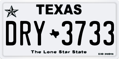 TX license plate DRY3733