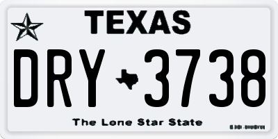 TX license plate DRY3738