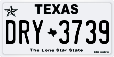 TX license plate DRY3739